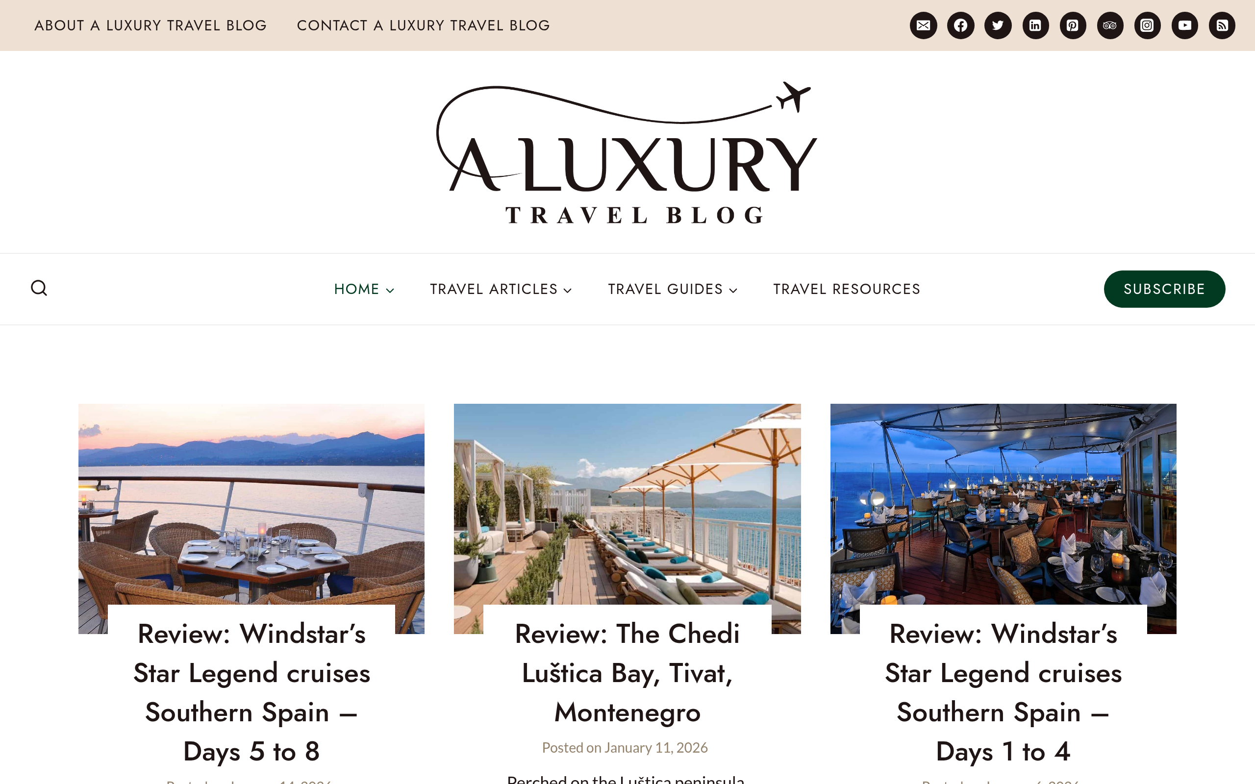 A Luxury Travel Blog website preview