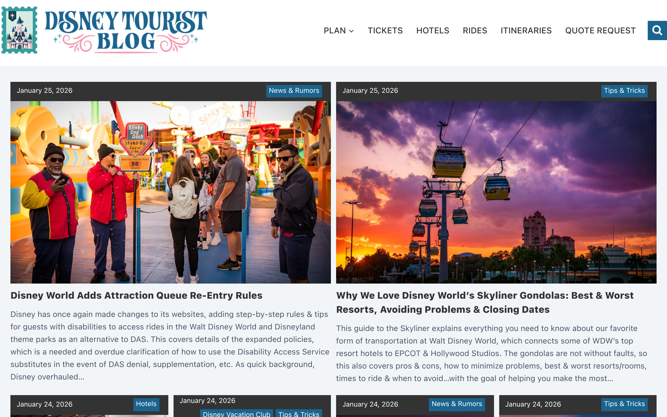 Disney Tourist Blog website preview