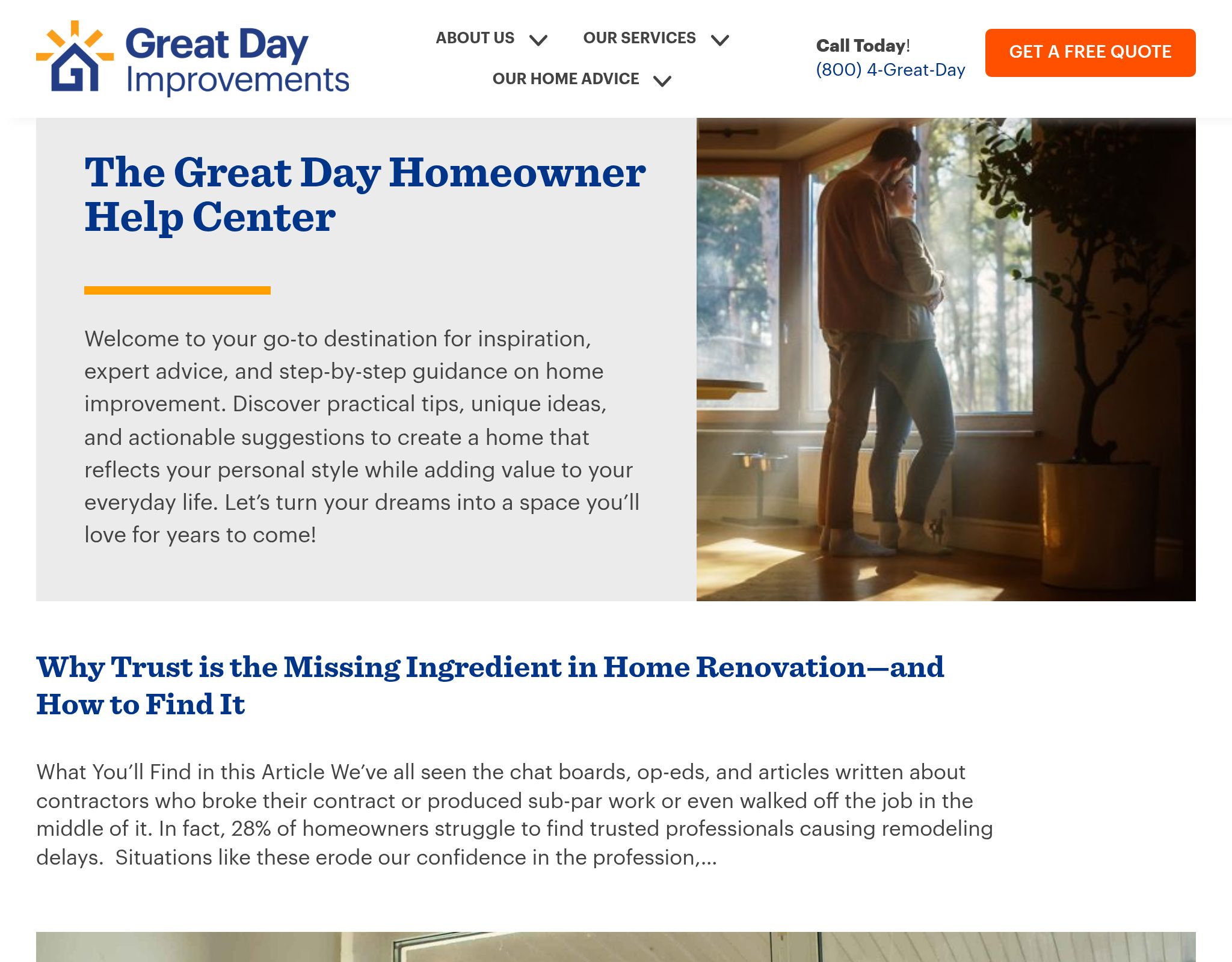Great Day Improvements Home Improvement Blog website preview