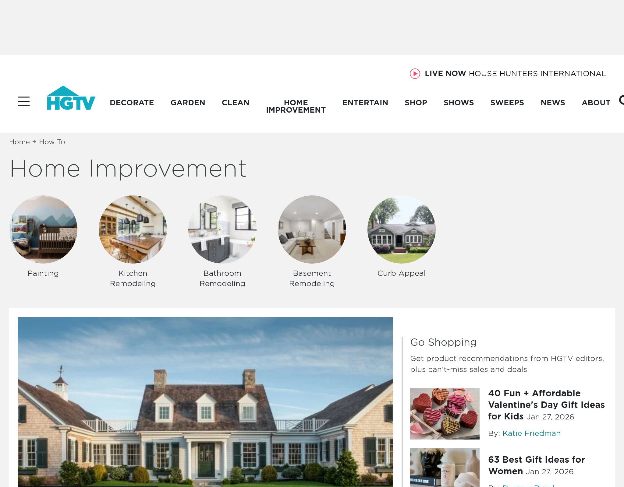 Hgtv Home Improvement Projects and DIY Ideas website preview
