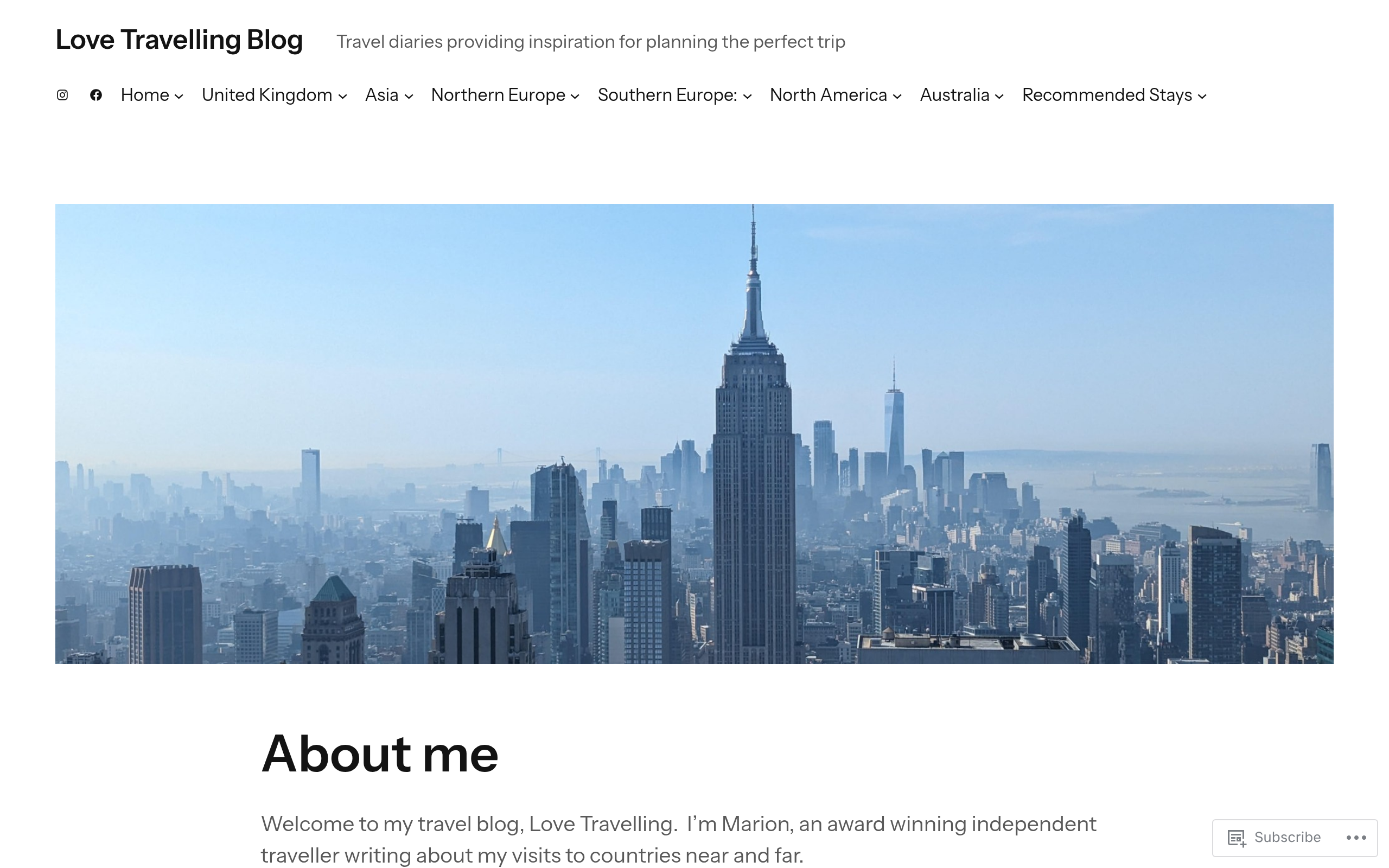 Love Travelling Blog website preview