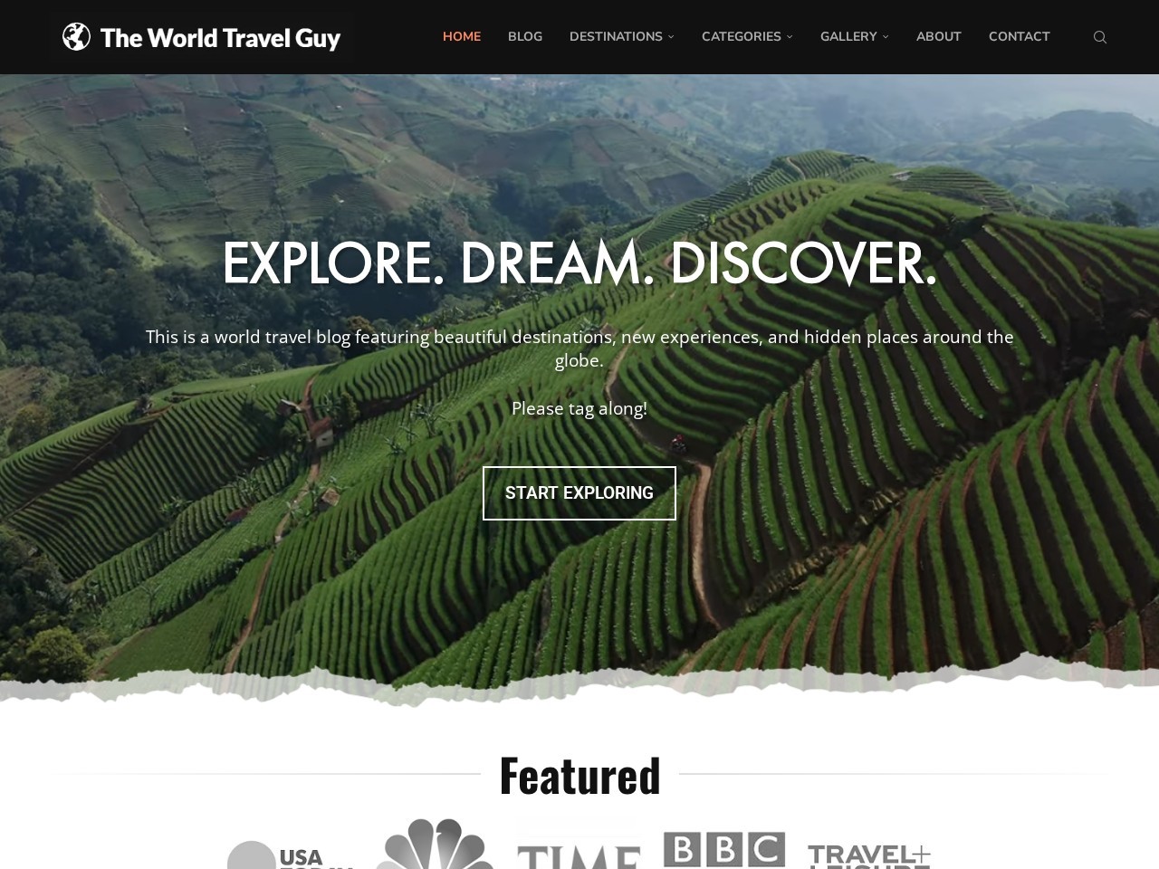 The World Travel Guy website preview
