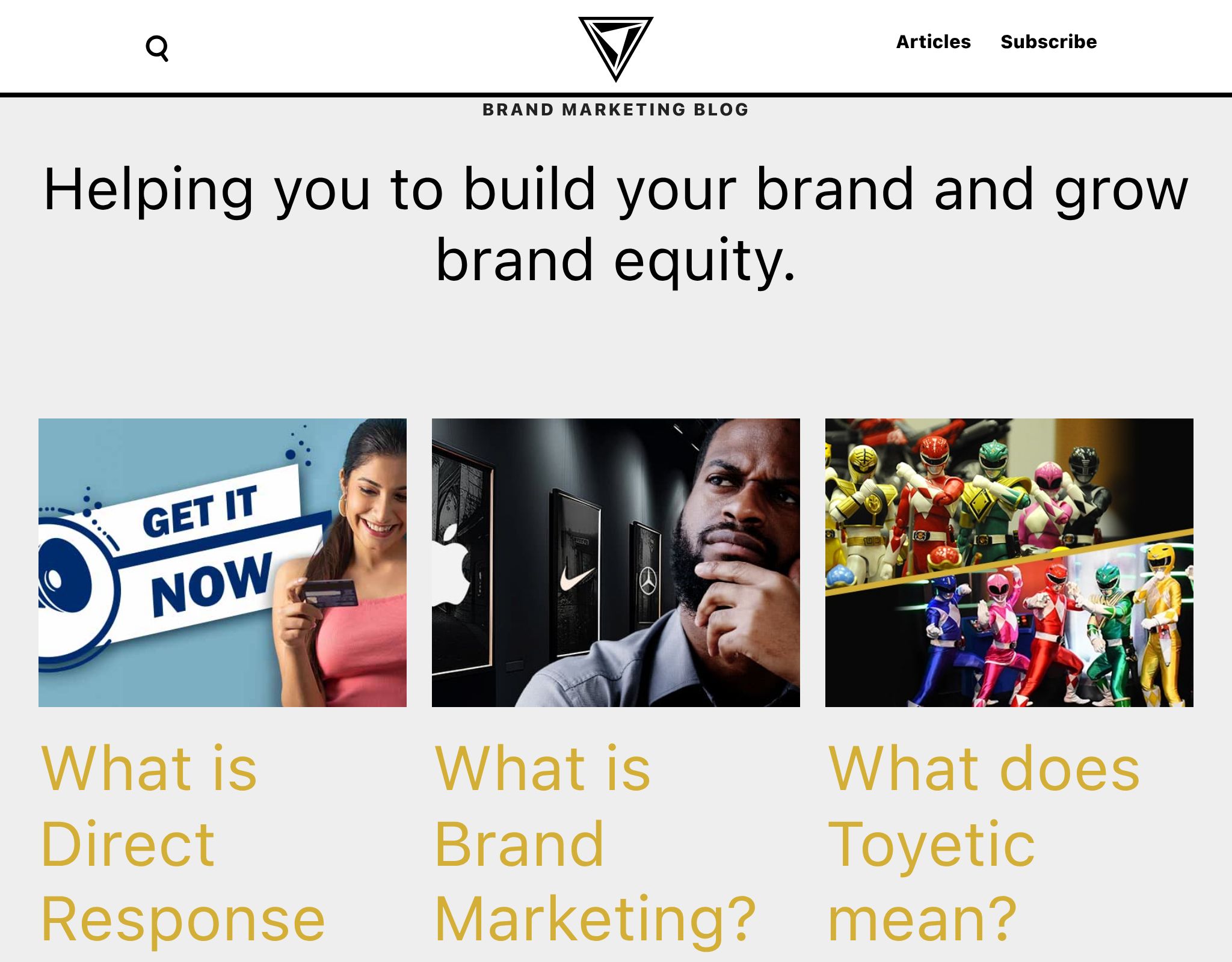 Brand Marketing Blog website preview