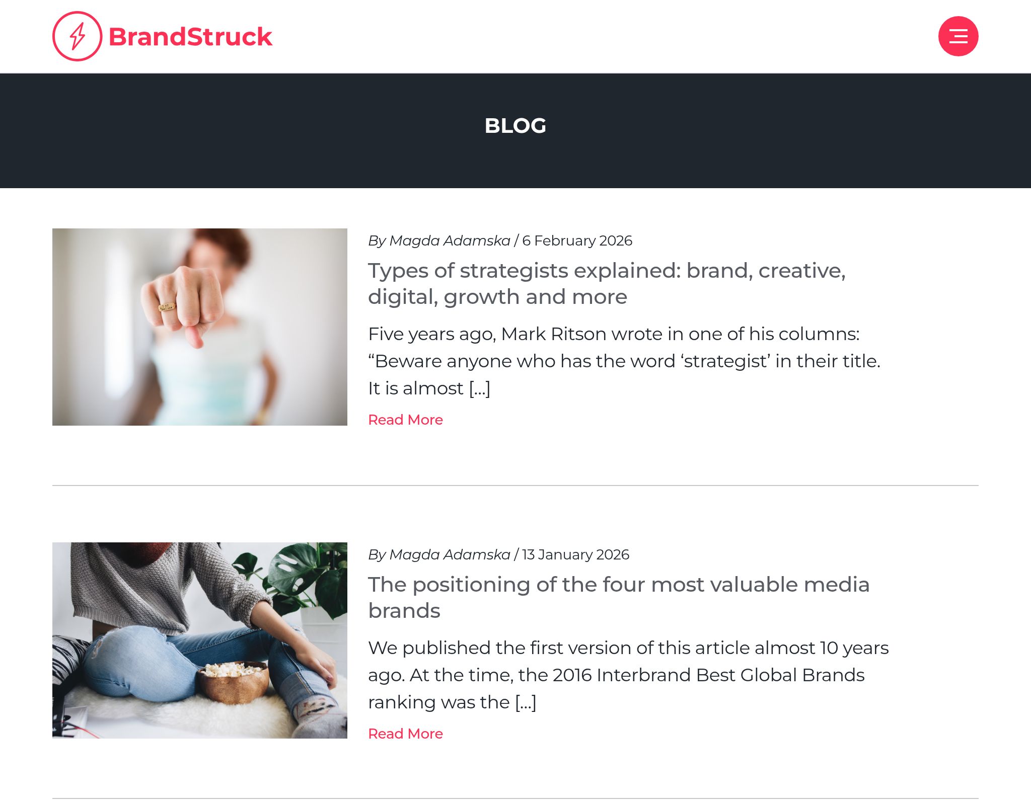 Brandstruck Blog website preview