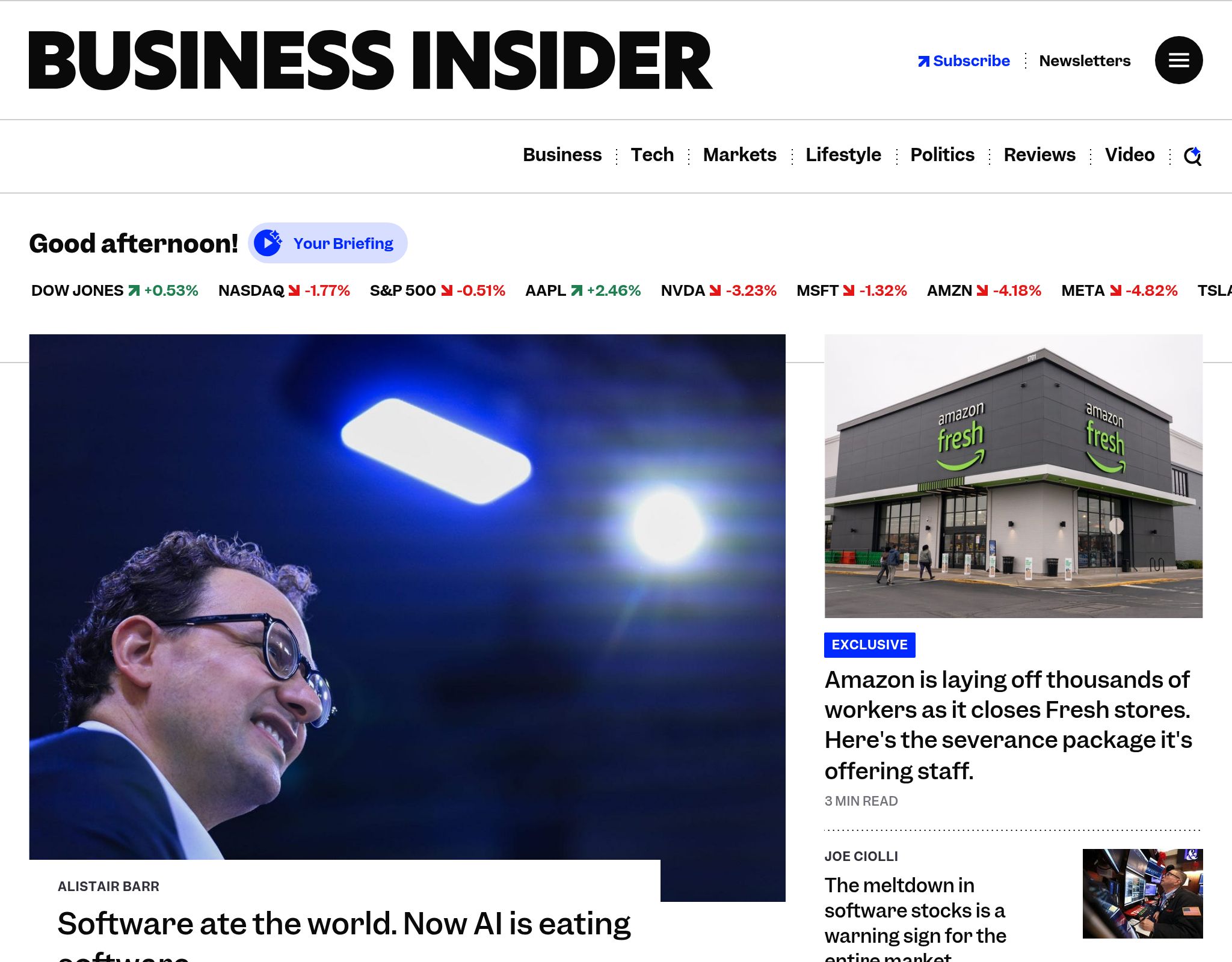 Business Insider website preview