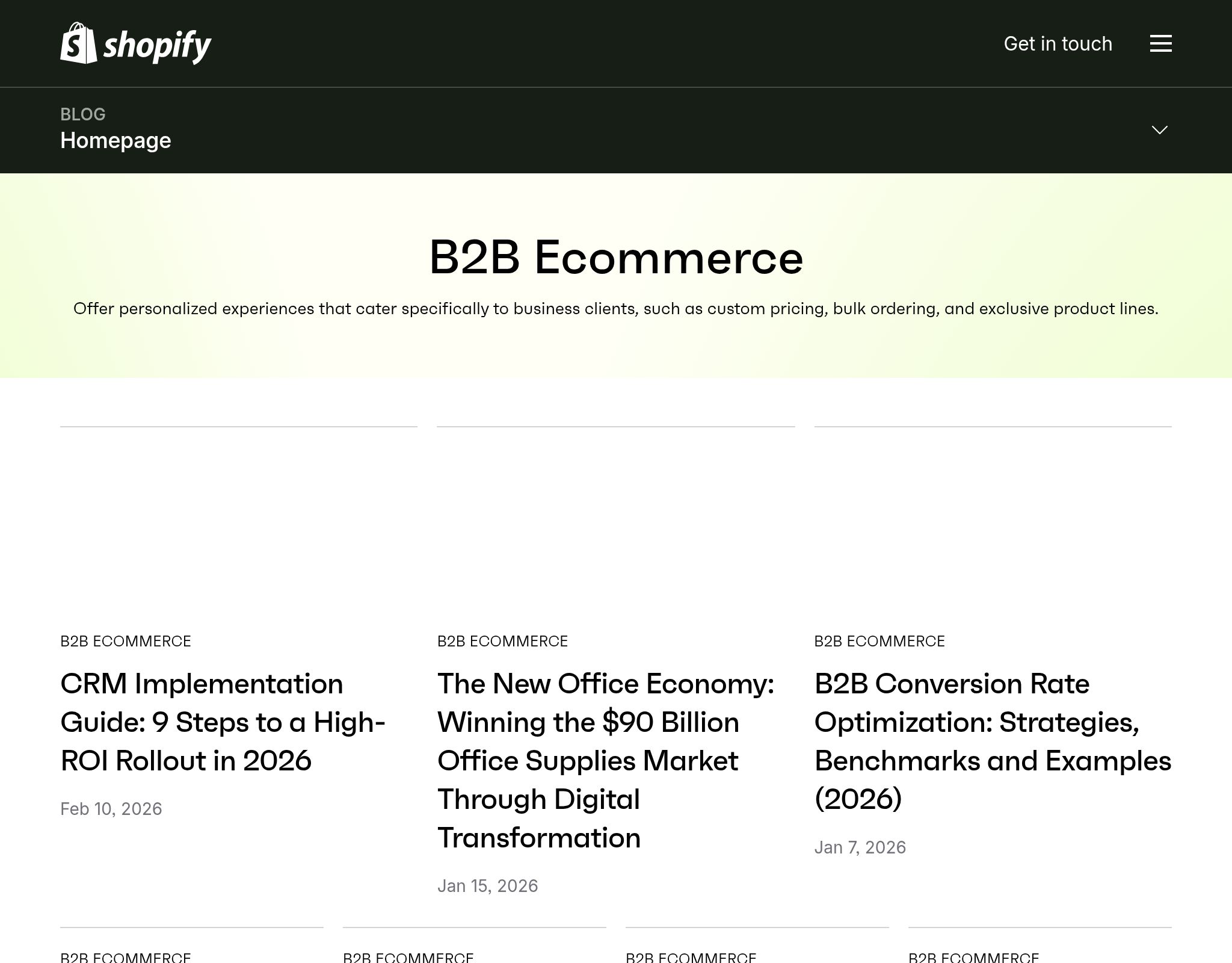 Shopify B2B Ecommerce website preview