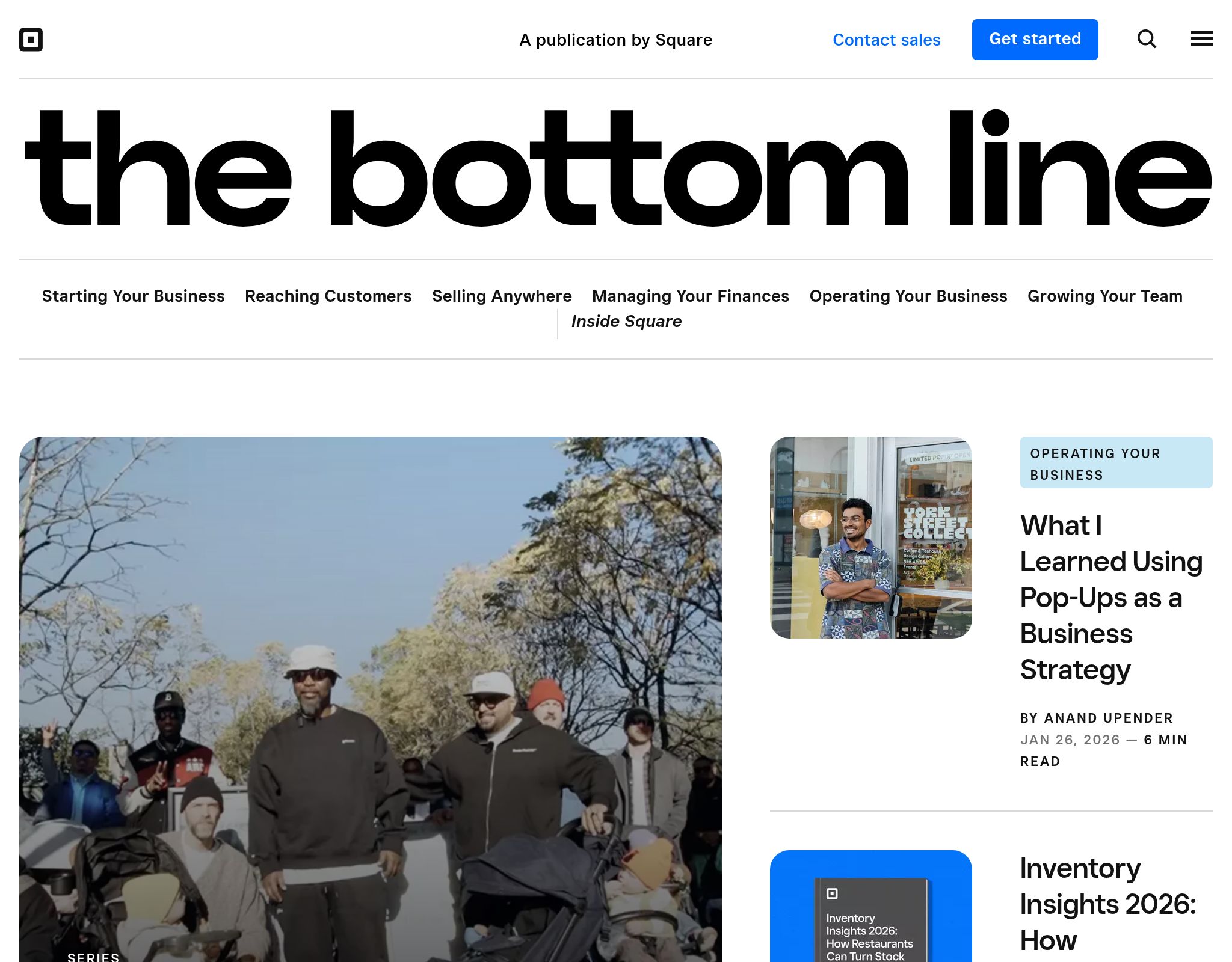 Squareup The Bottom Line website preview