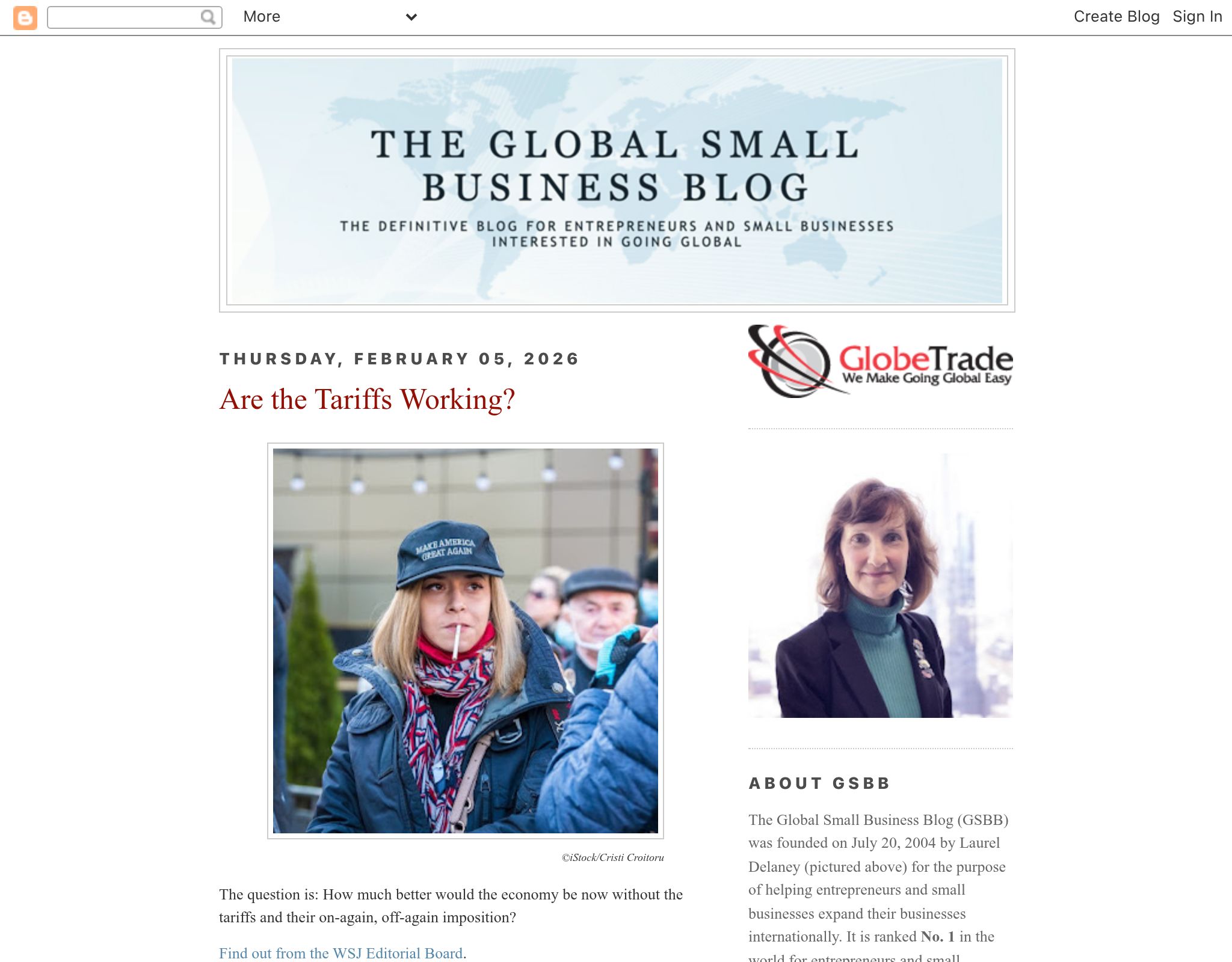 The Global Small Business Blog website preview